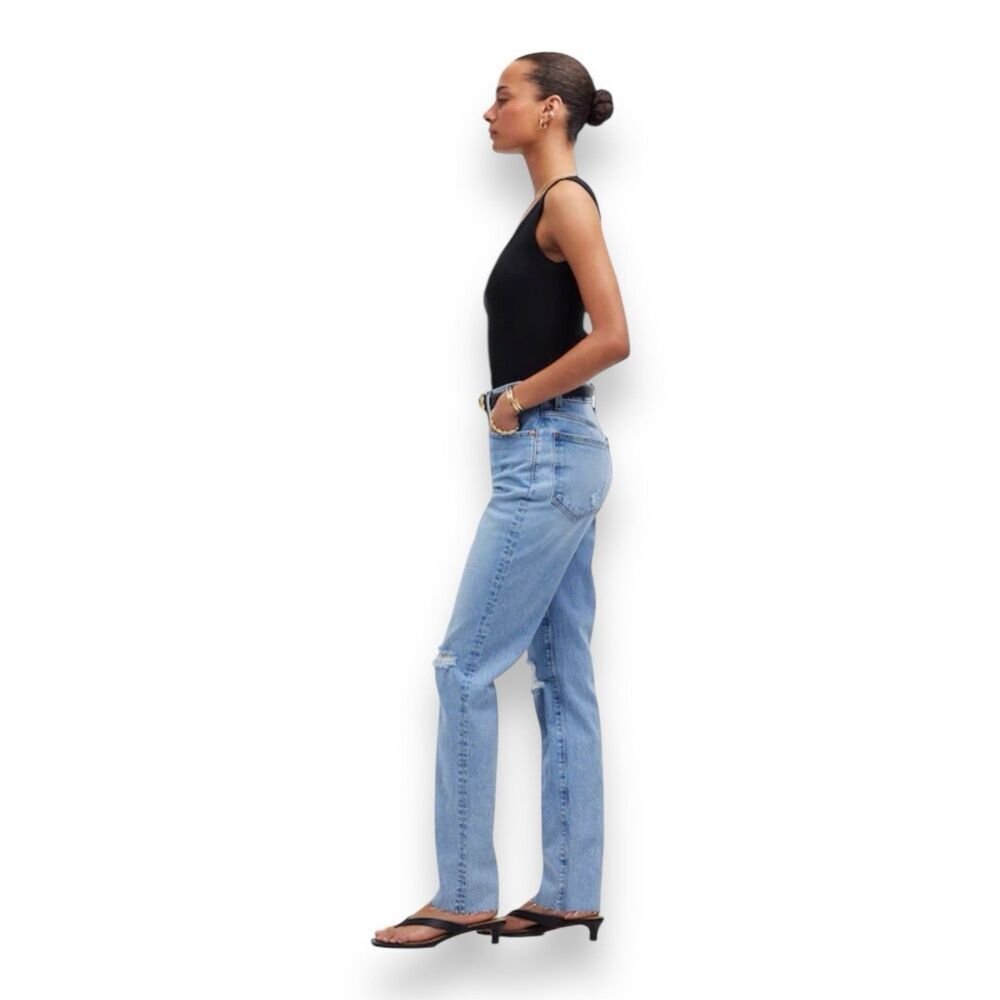 Madewell Perfect Vintage Distressed Straight Leg Jeans Size 28 - Picture 2 of 11